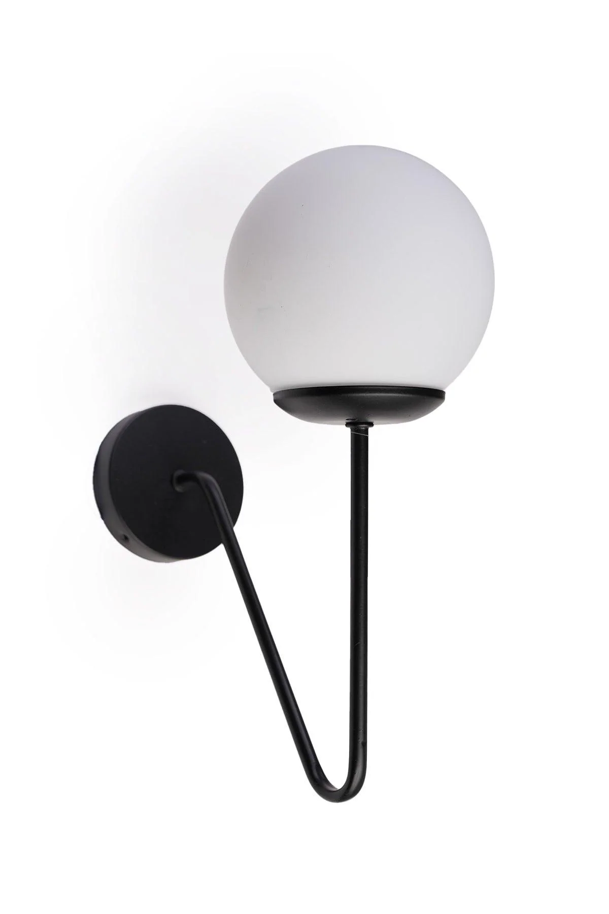 Black ceramic wall lamp with E27 socket, 33 cm height