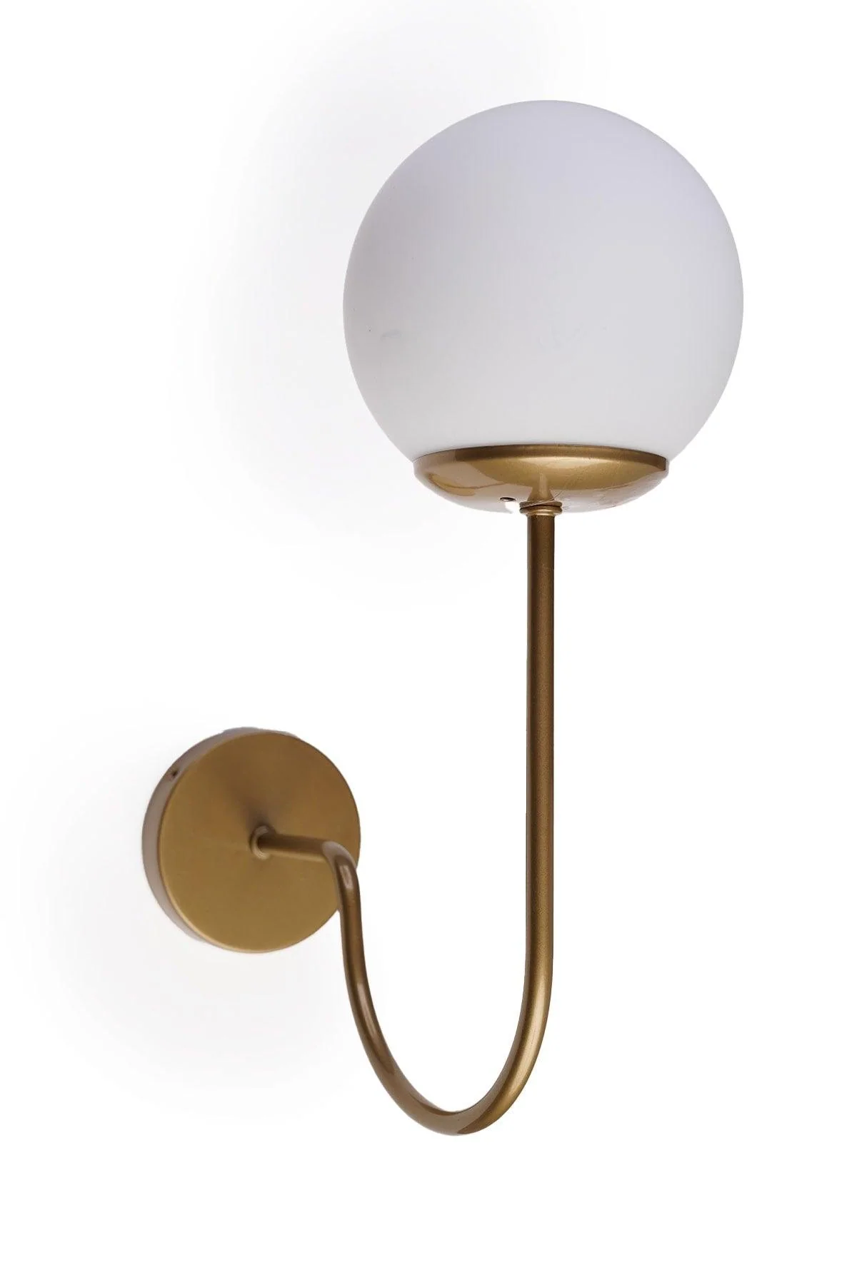 Gold Wall Light Fixture with E27 Socket, 35 cm High