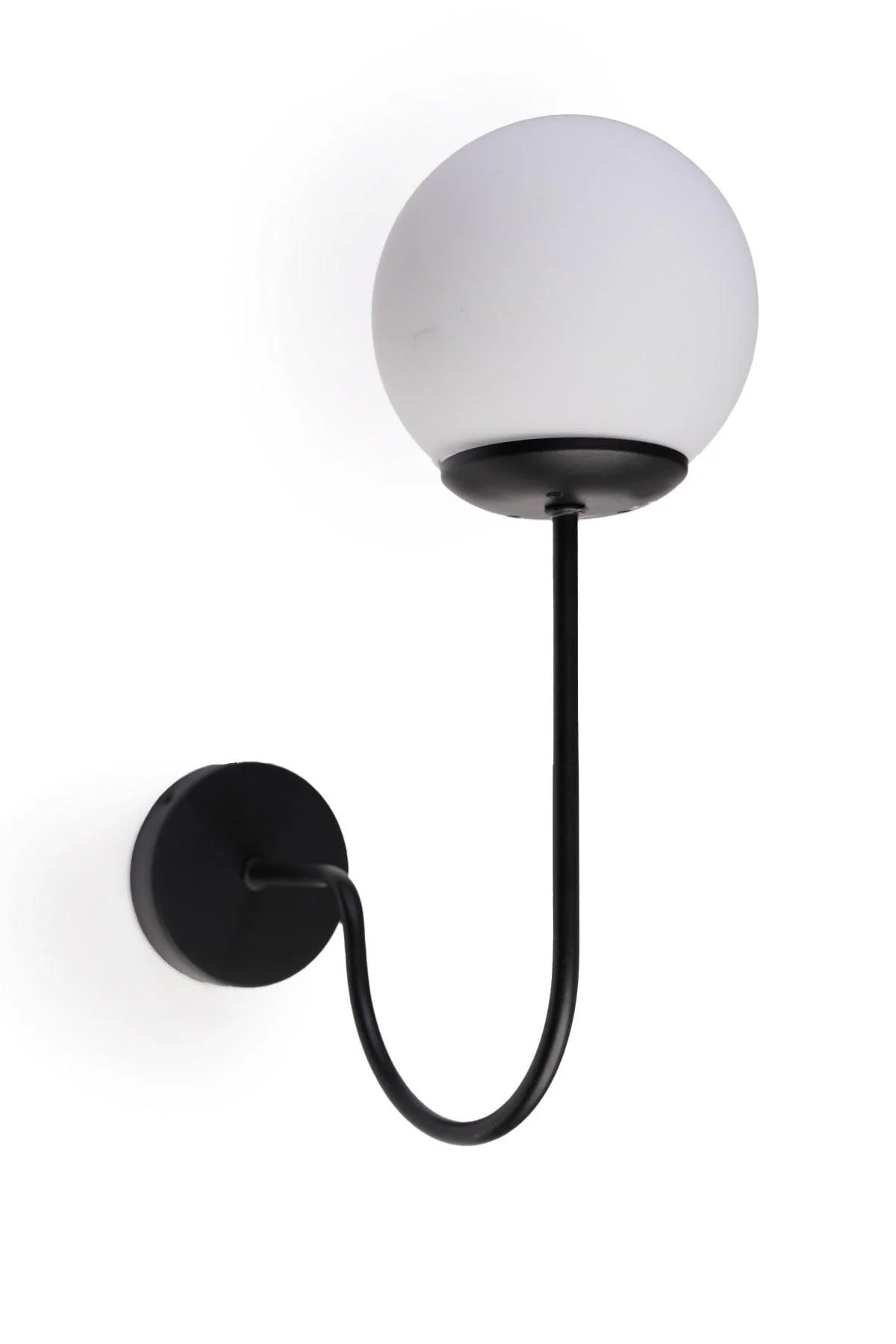 Black Wall Light Fixture with E27 Socket, 35 cm High