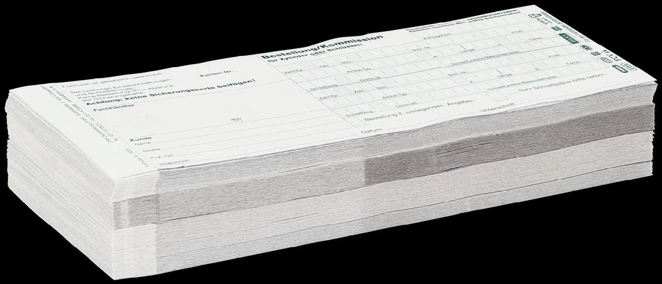 Standard Locking System Reorder Form – 100 Sheets