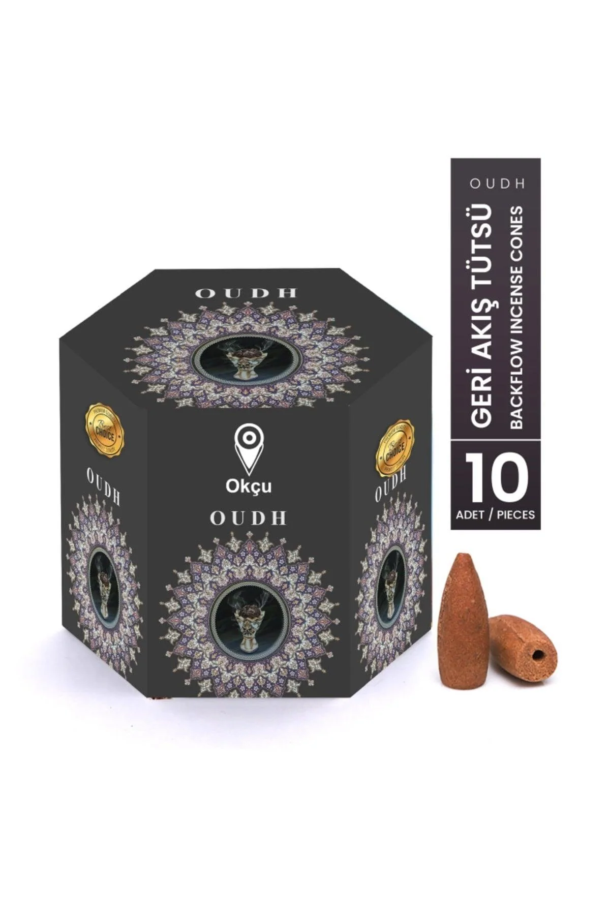 Backflow incense cones 10 pack – soothing oudh sandalwood scent
