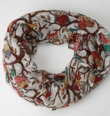 Owl Print Scarf Wrap