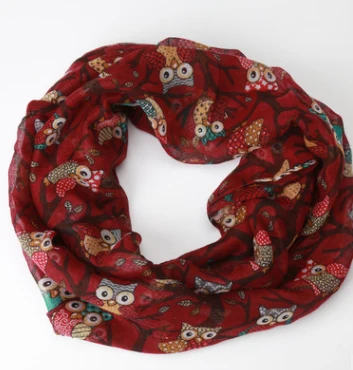 Owl Print Scarf Wrap