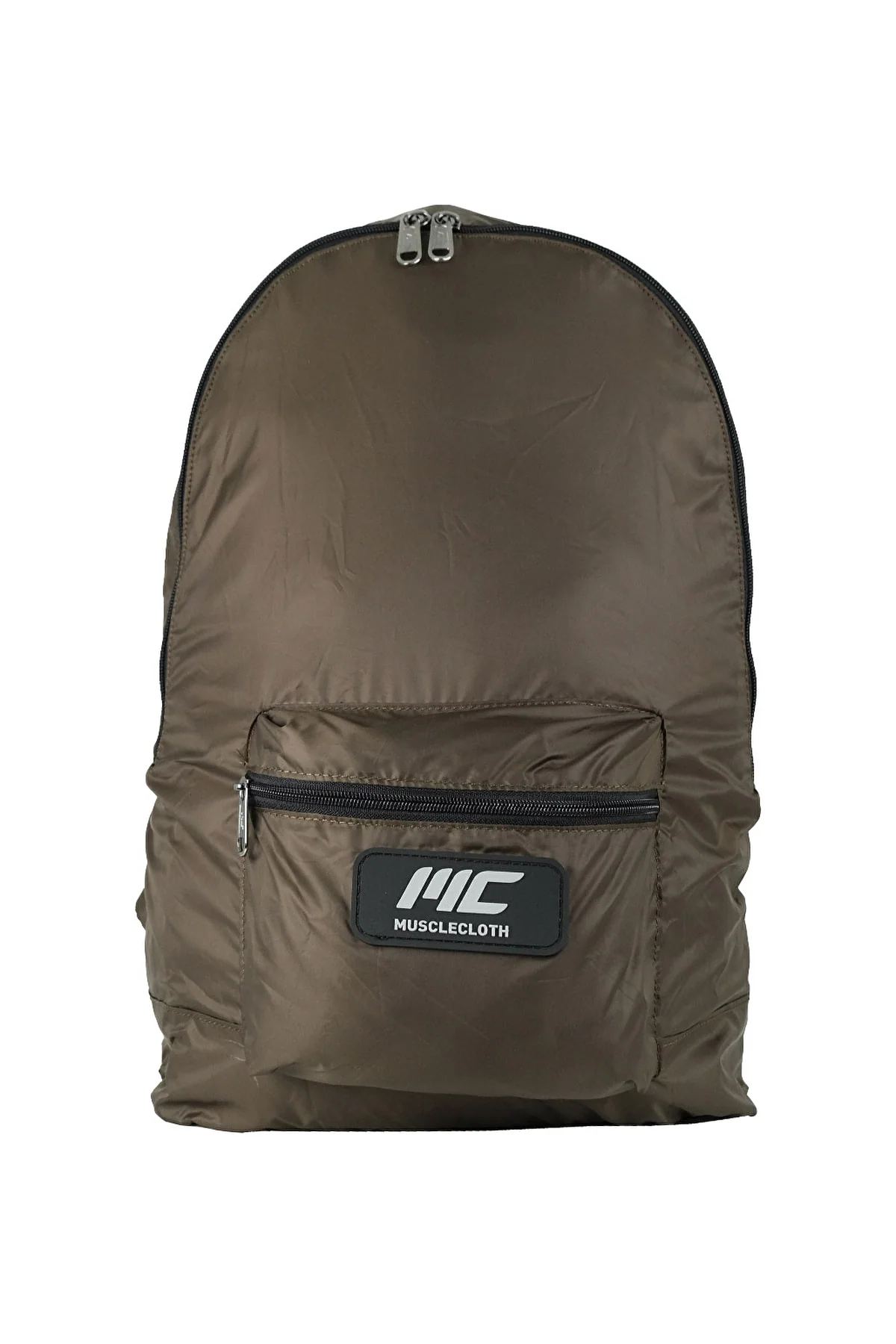 Khaki compact foldable backpack 18L with water repellent fabric