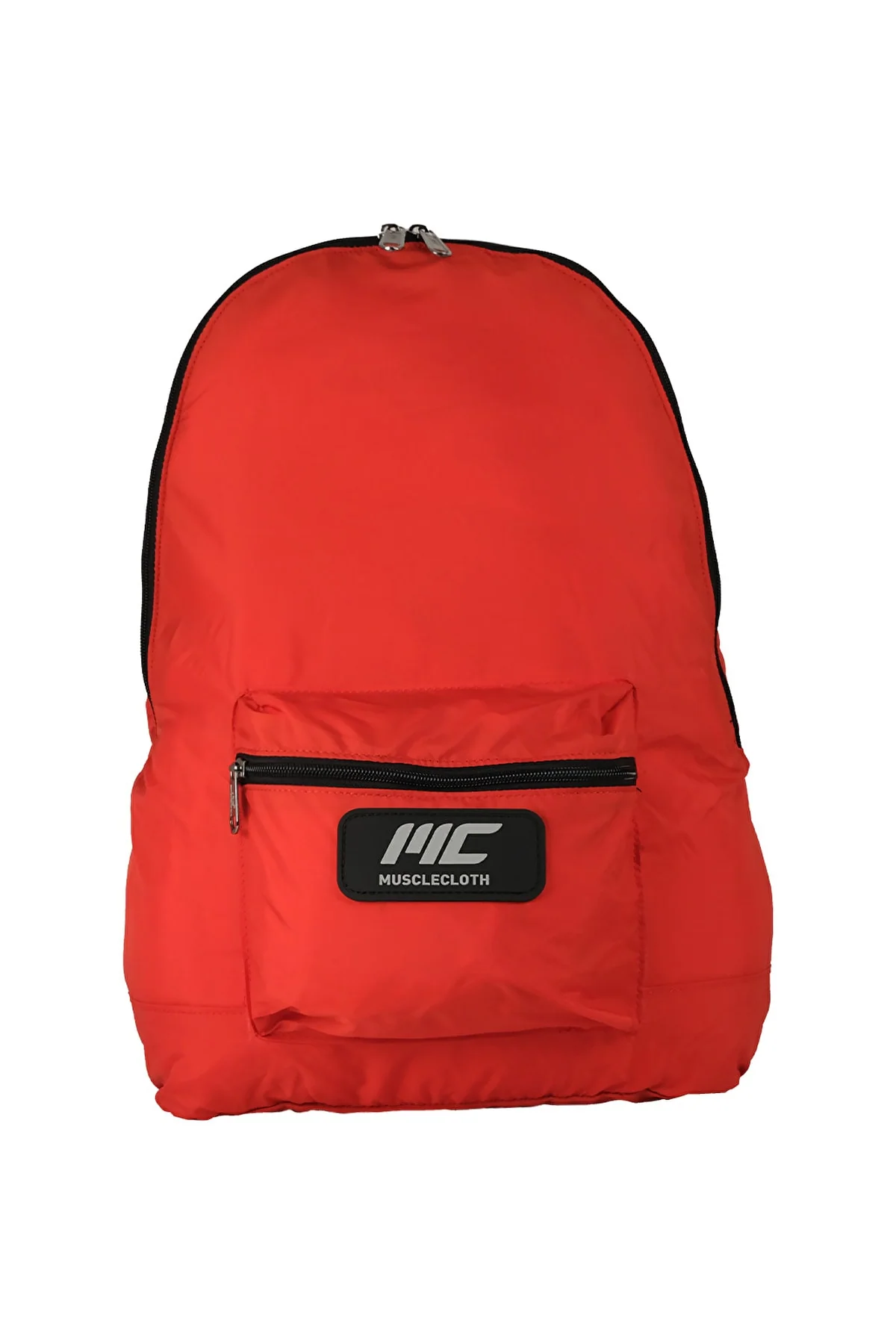 Orange foldable travel backpack with water repellent fabric
