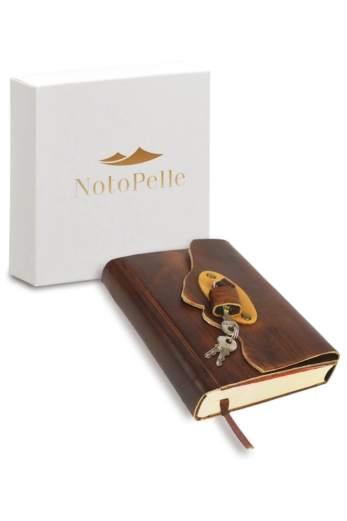 Leather-bound diary with padlock and 512 acid-free pages