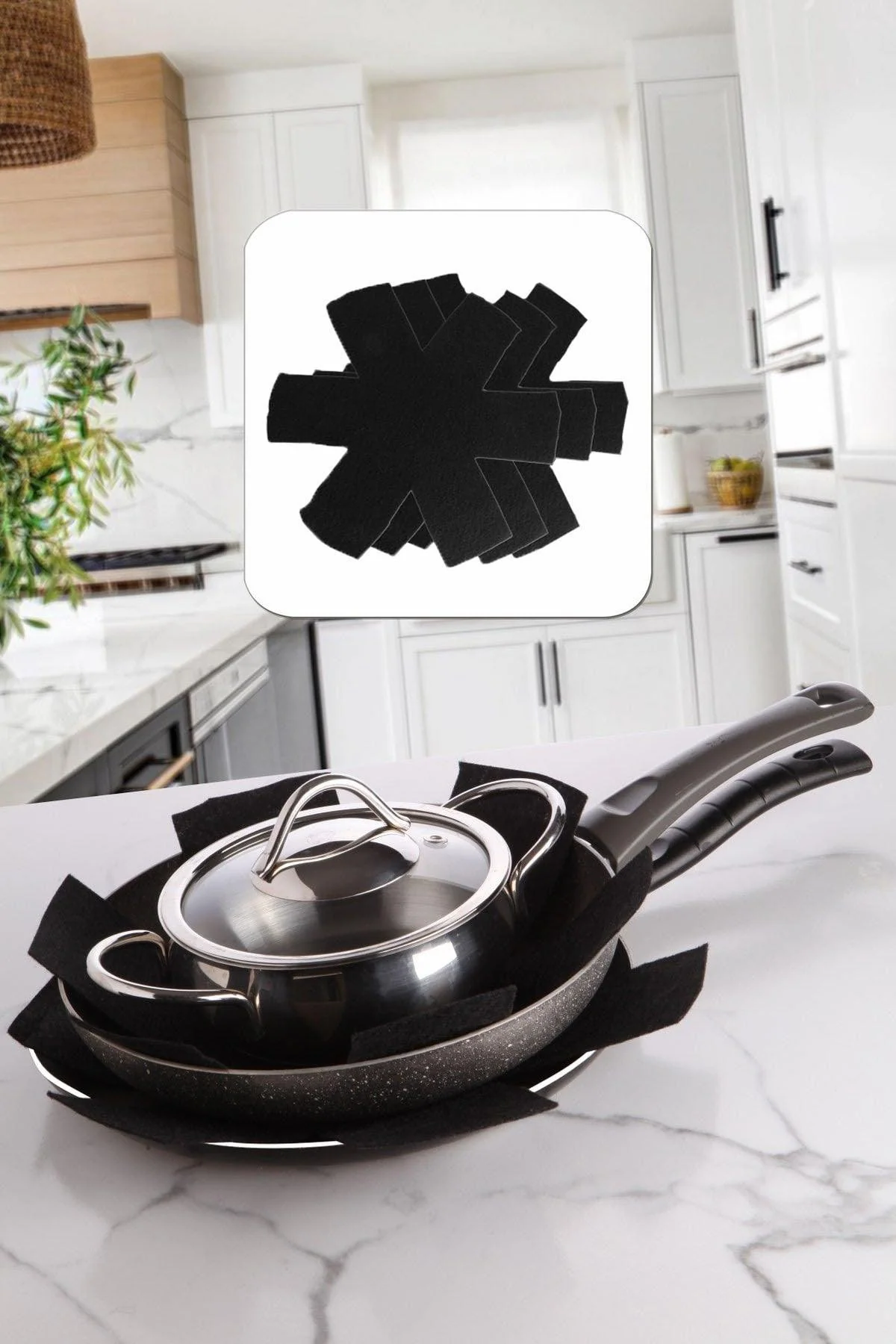 Triple Pan Protector Felt for Non-Stick Cookware