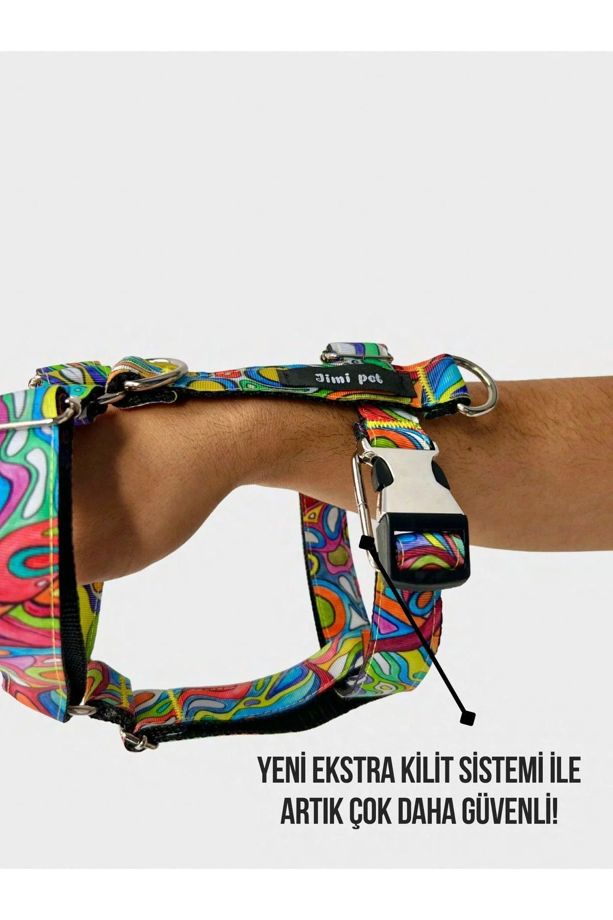 Pastel pet harness with secure metal buckles