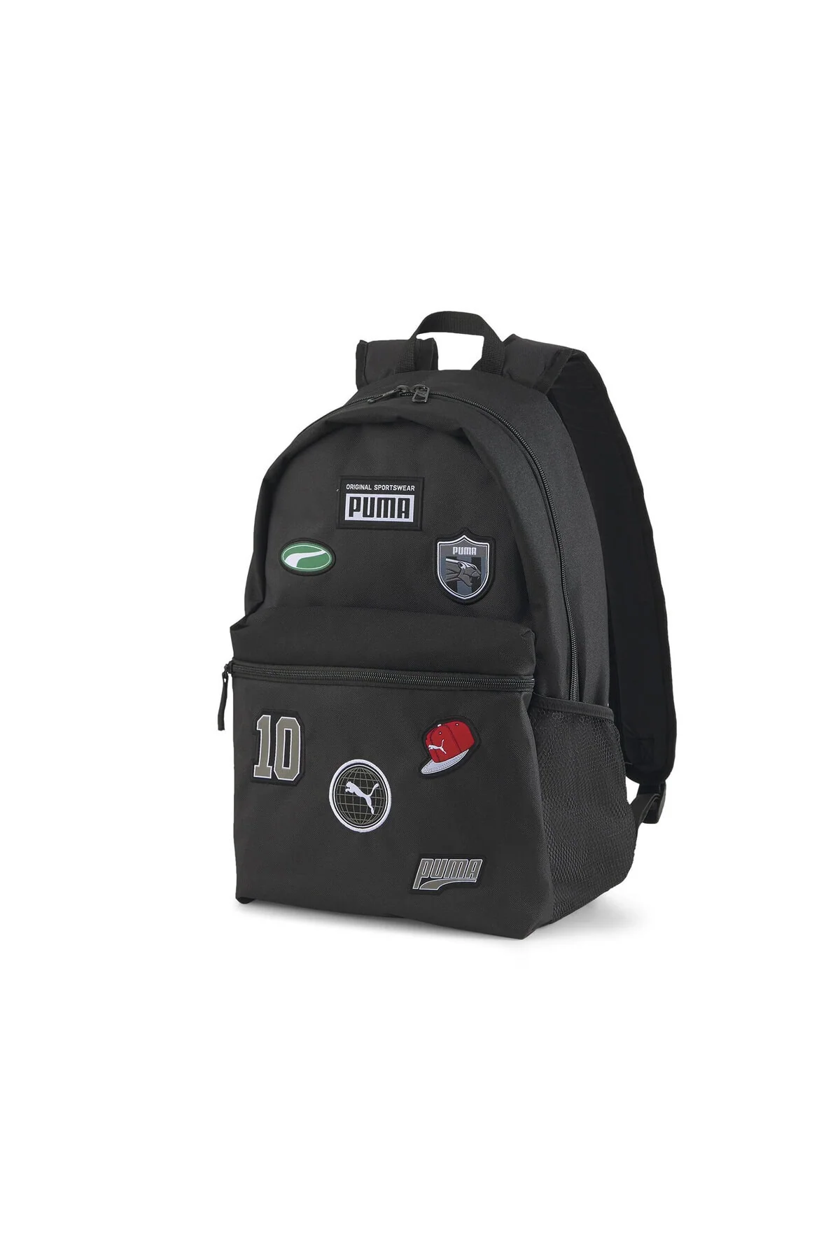Black unisex casual backpack with durable construction