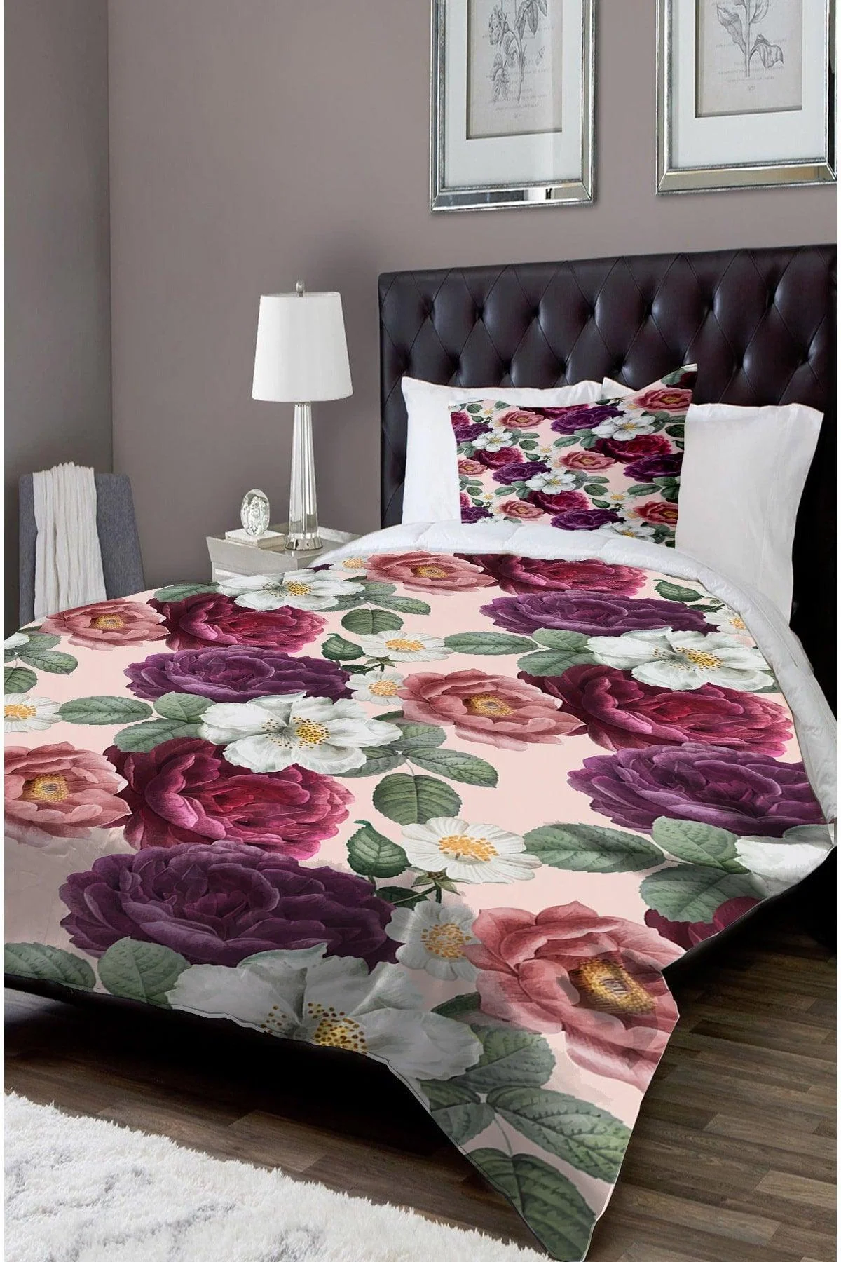 Patterned Single Duvet Cover Set – Micro Satin Duvet Cover, Cotton Sheet, and Pillowcases