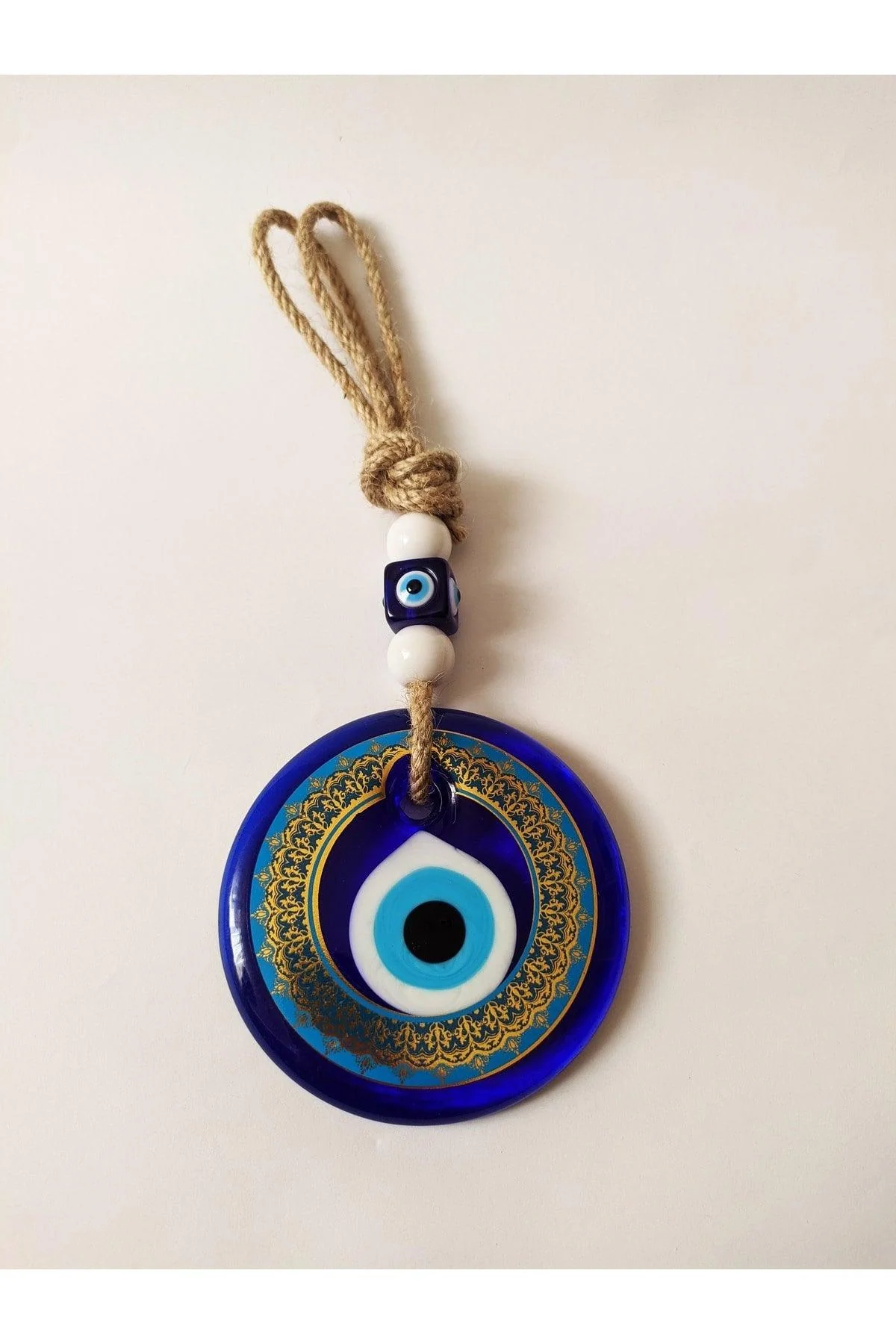 Handcrafted Glass Evil Eye Wall Ornament – 9 cm Diameter
