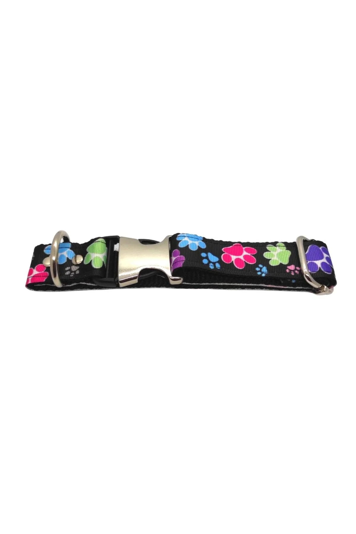 Handmade dog collar with paw pattern