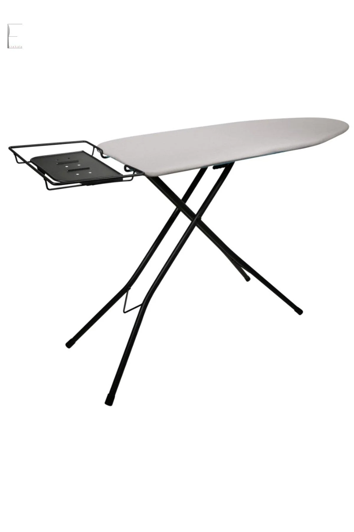 Adjustable ironing board with steam-permeable surface