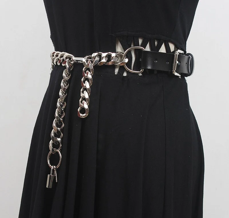 Personalized Leather Chain Belt
