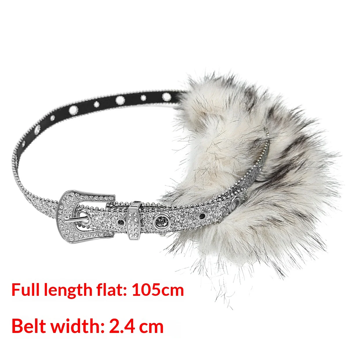 Personalized Sequin Belt with Diamond Studded Buckle