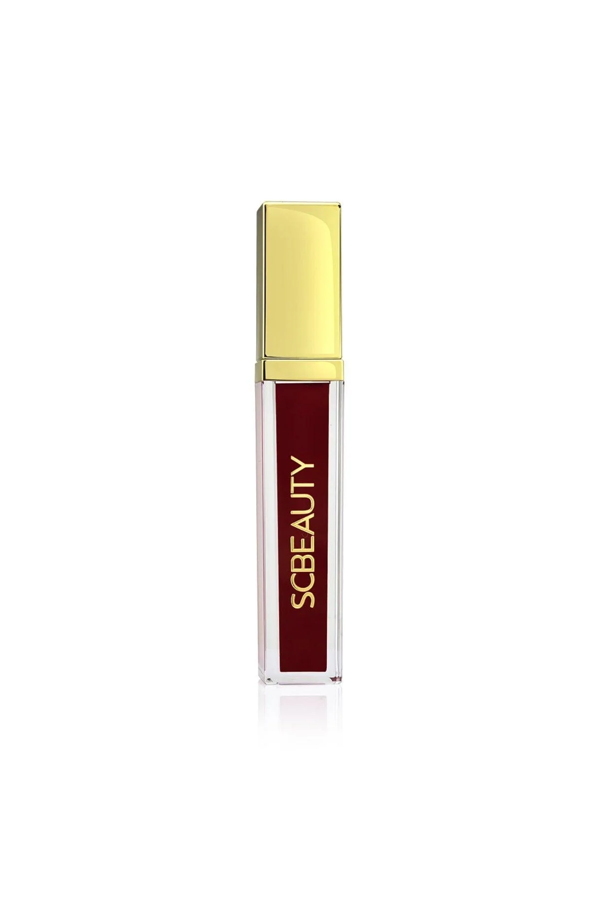 Permanent matte burgundy lipstick with nourishing oils