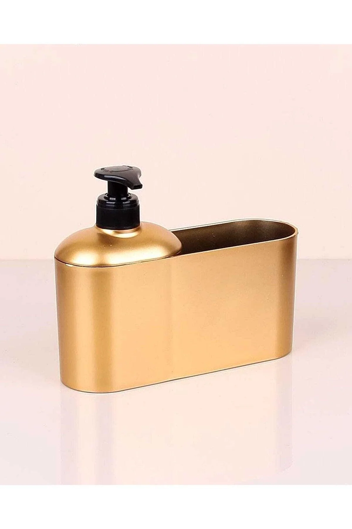 Gold liquid soap dispenser with refillable chamber