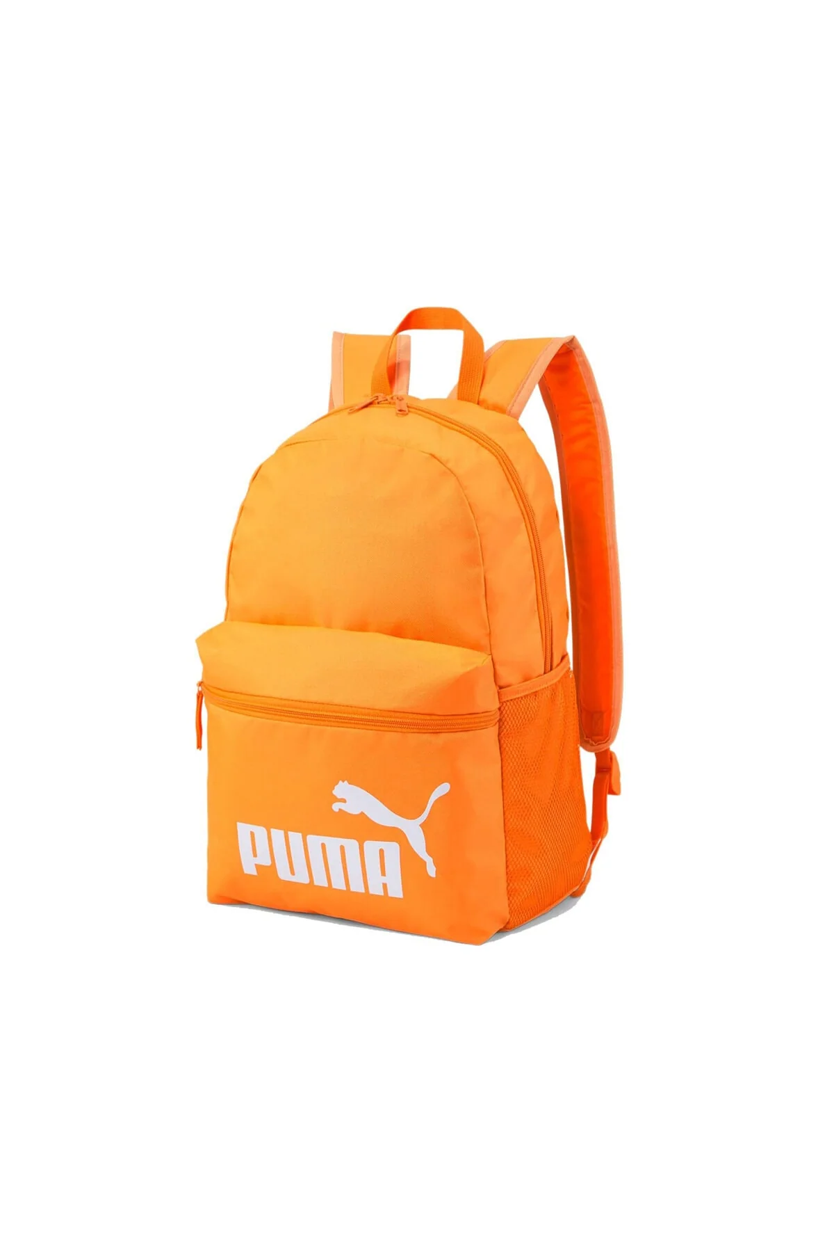Orange unisex backpack for daily use with large interior