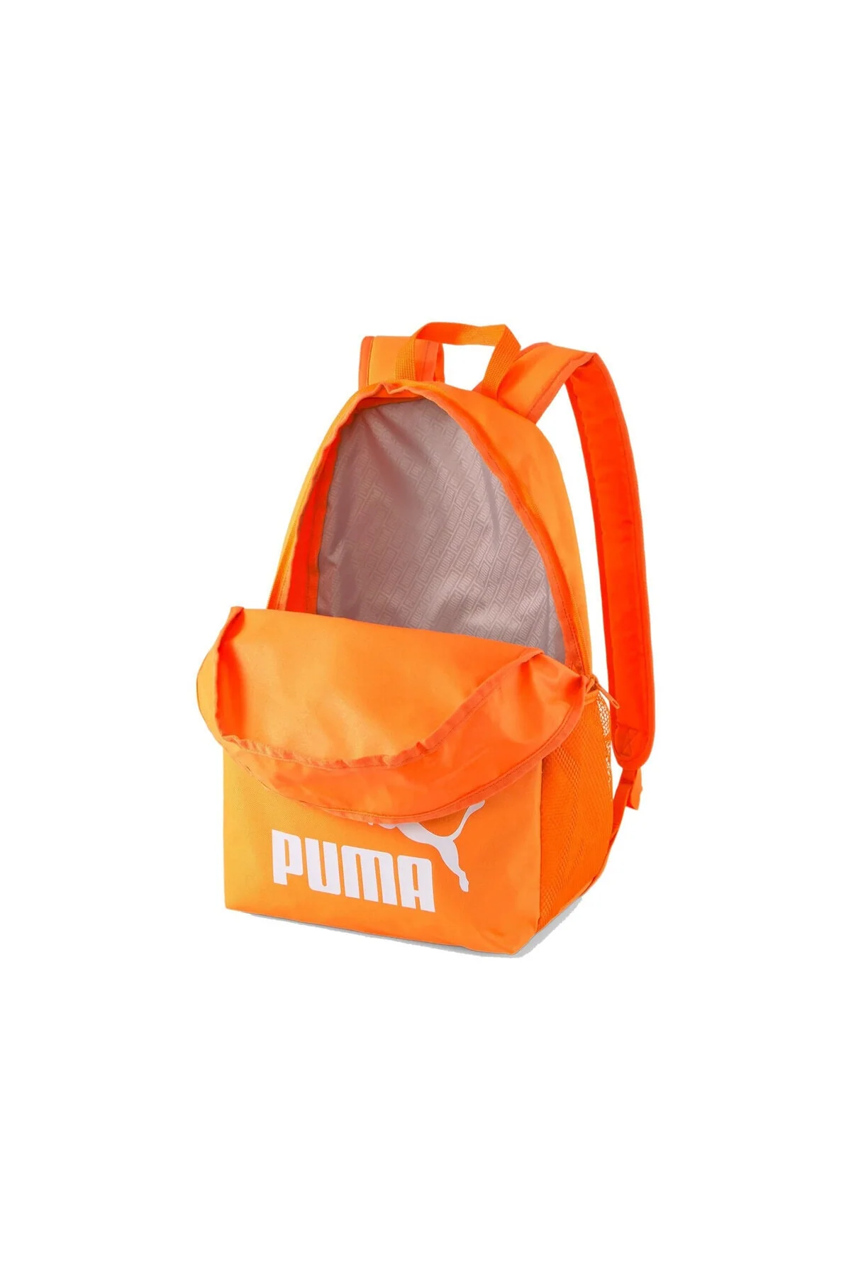 Orange unisex backpack for daily use with large interior