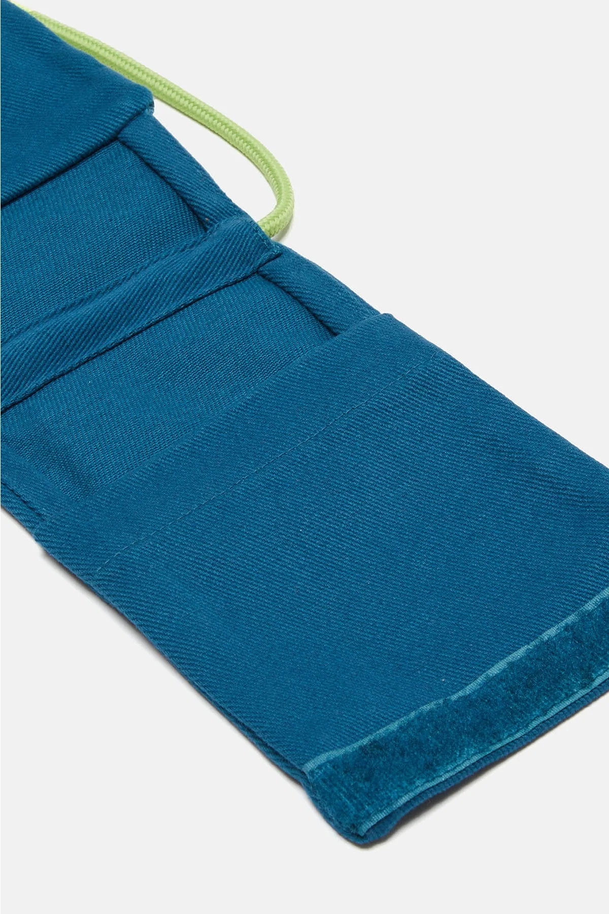 Adjustable drawstring phone bag with zipper closure