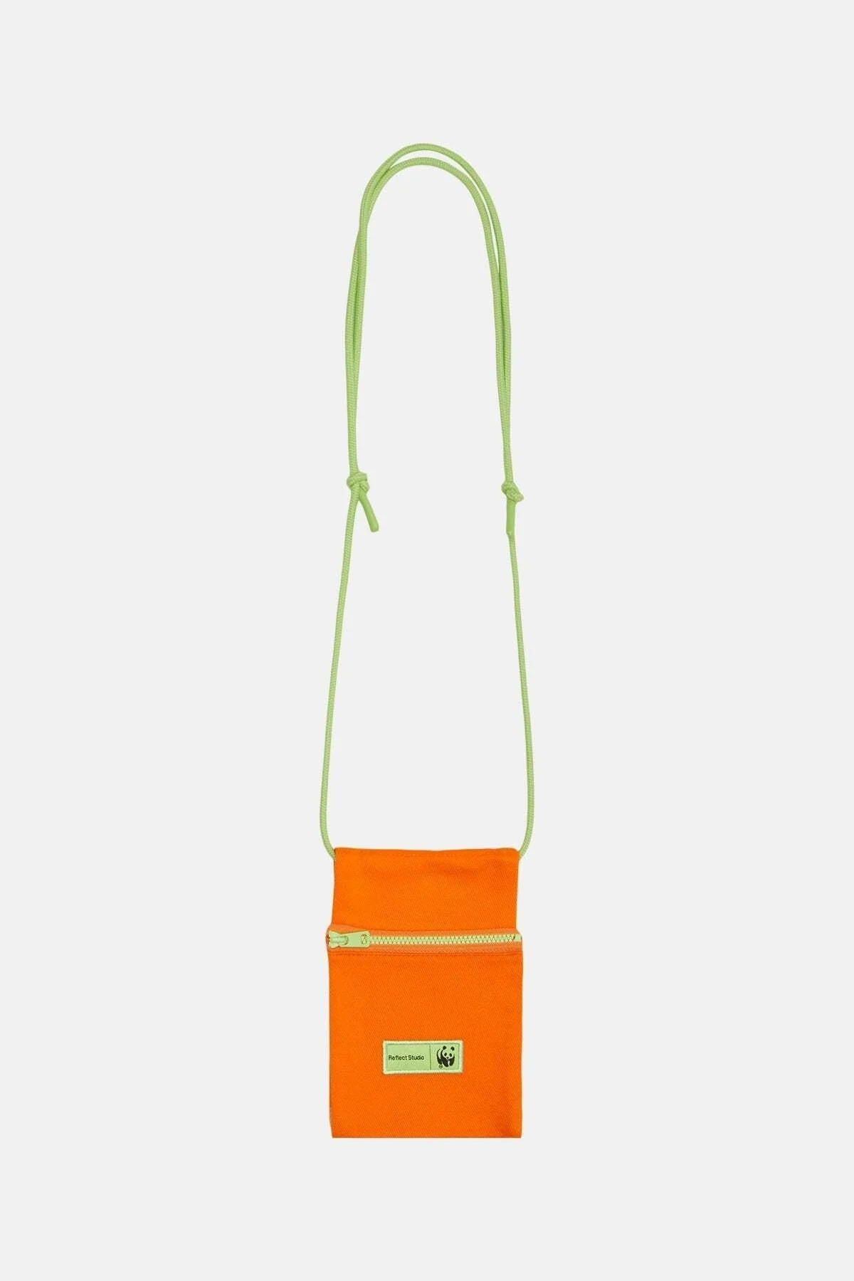 Organic cotton phone bag with zipper and inner pocket