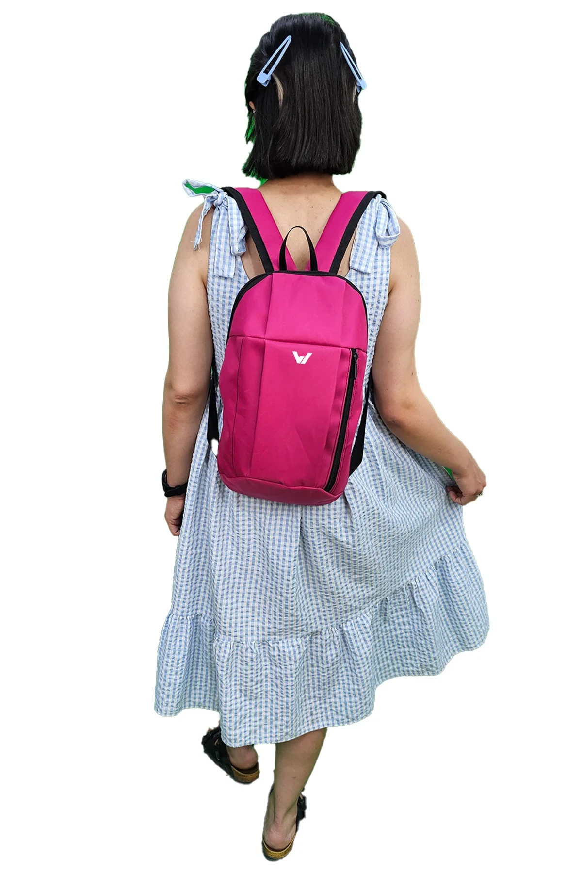 Pink waterproof backpack for sports and daily use