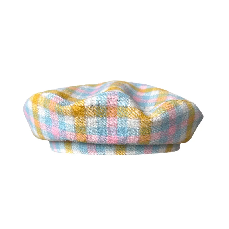 Plaid Beret Hat