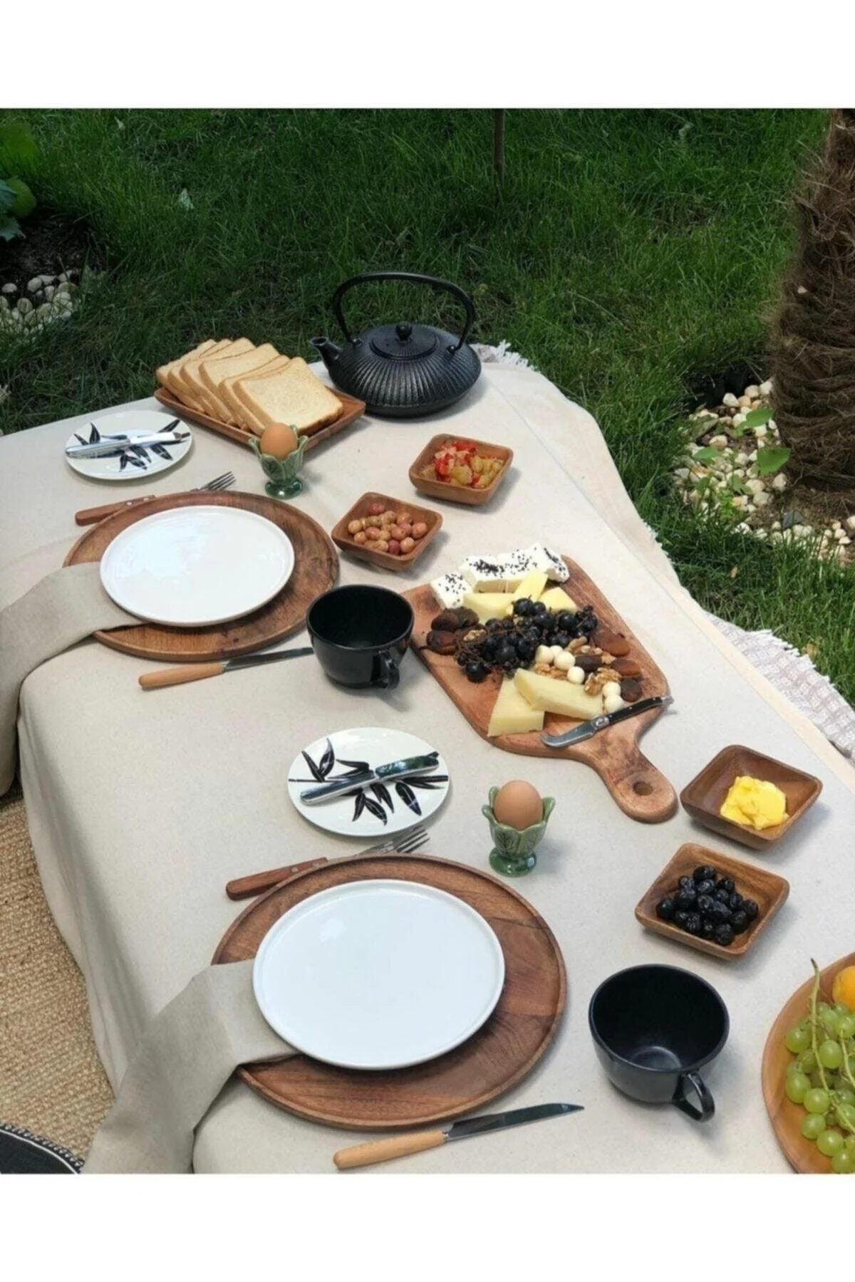 Natural Linen Tablecloth, 100x100 cm, Premium Cotton-Linen Blend, Elegant Everyday Use
