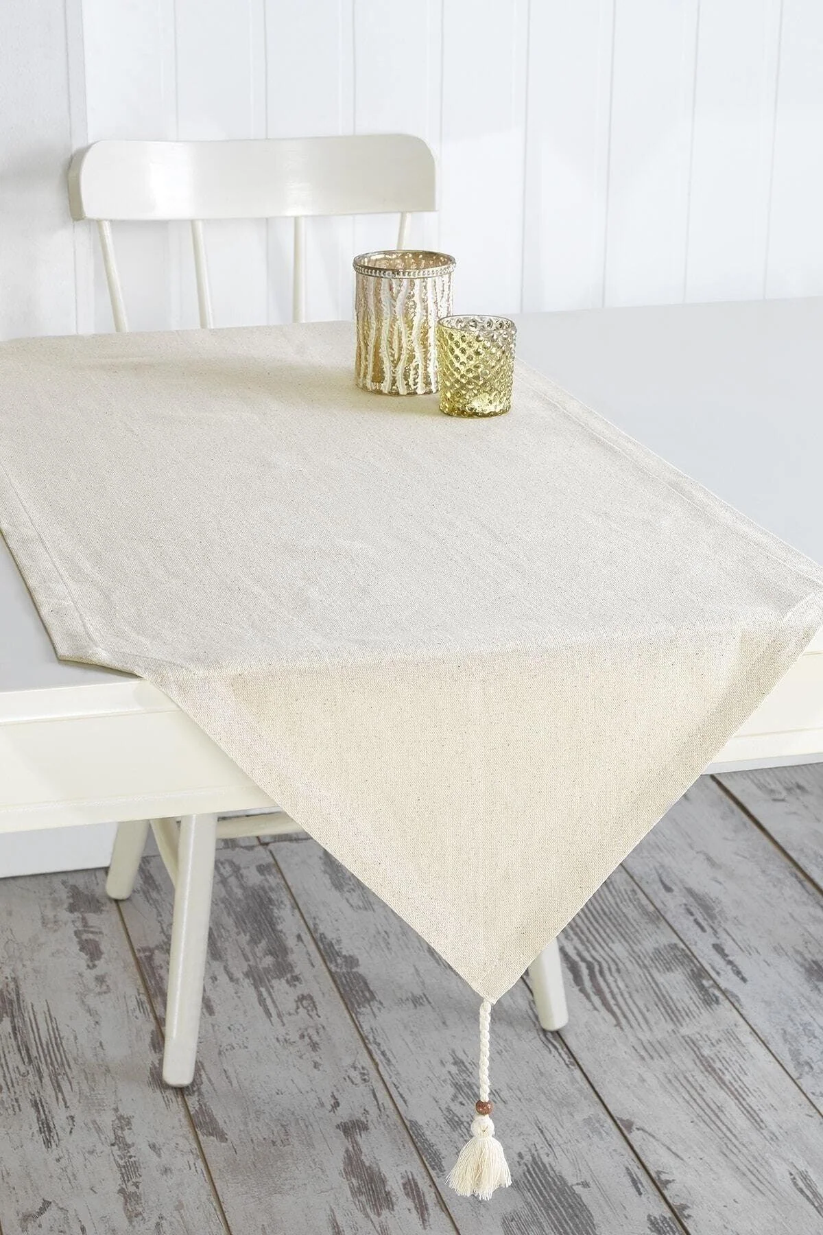 Natural Linen Runner Rug in Cream 50 x 150 cm