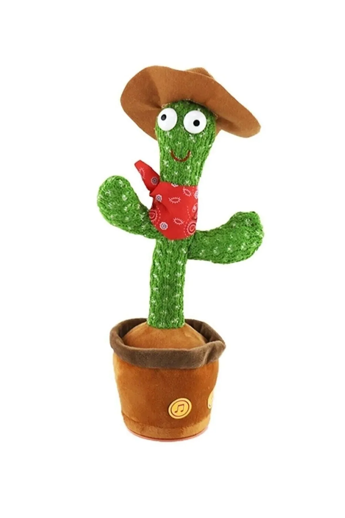 Lighted dancing cactus toy with music and voice recording feature