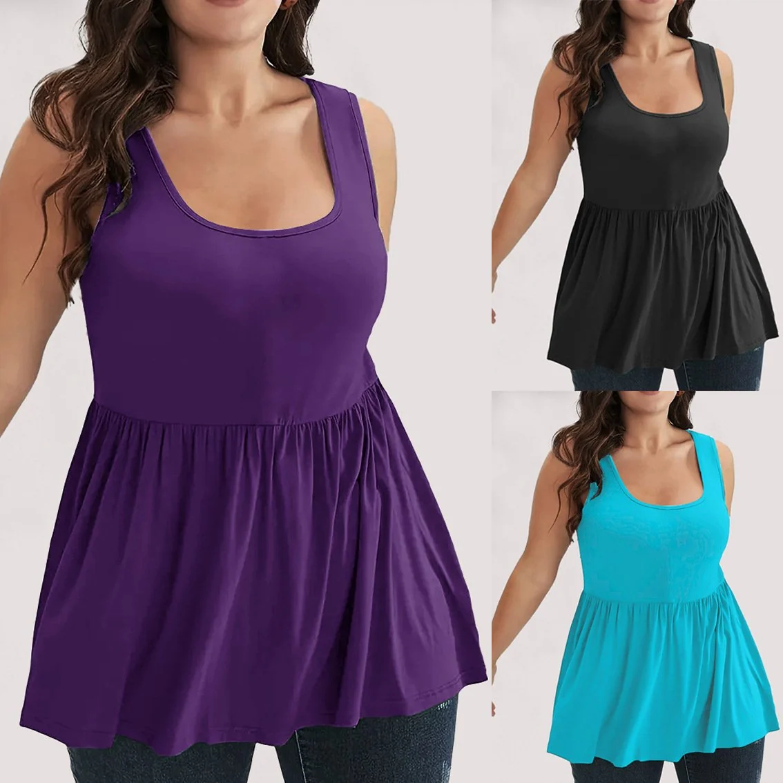 Plus-Size Women's Casual Patchwork Top