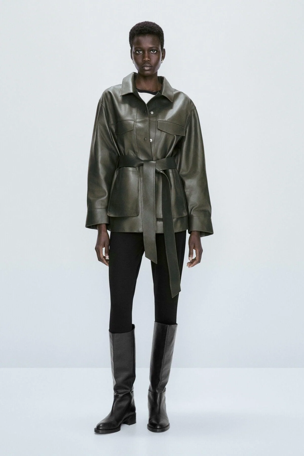 Luxury Nappa Leather Jacket with Practical Pockets