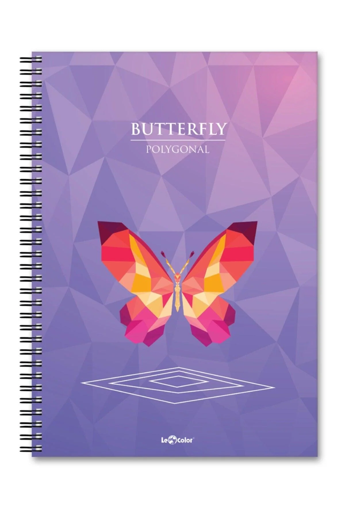 A5 lined notebook with polygonal wolf cover design