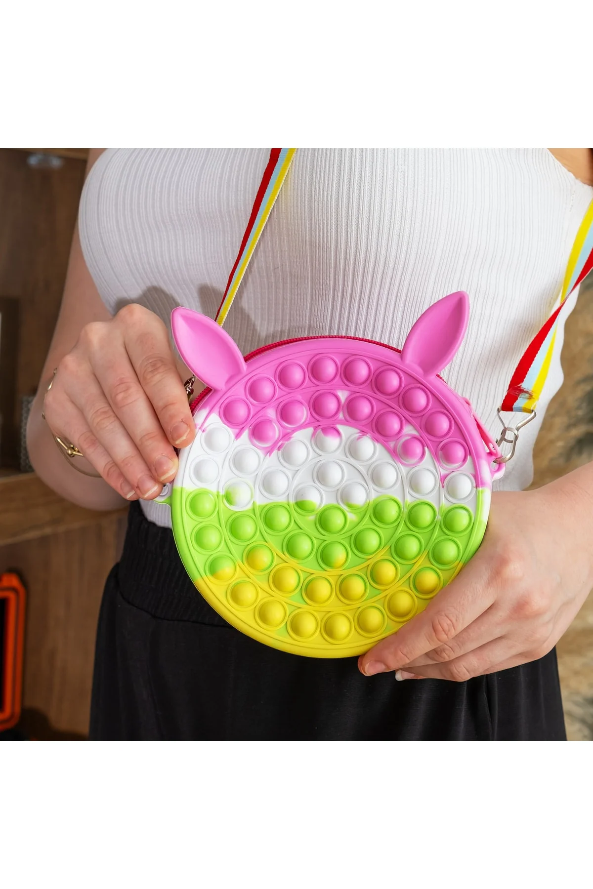 17 cm Silicone Pop‑It Bag – Soft, Washable, Ergonomic Design with Zipper