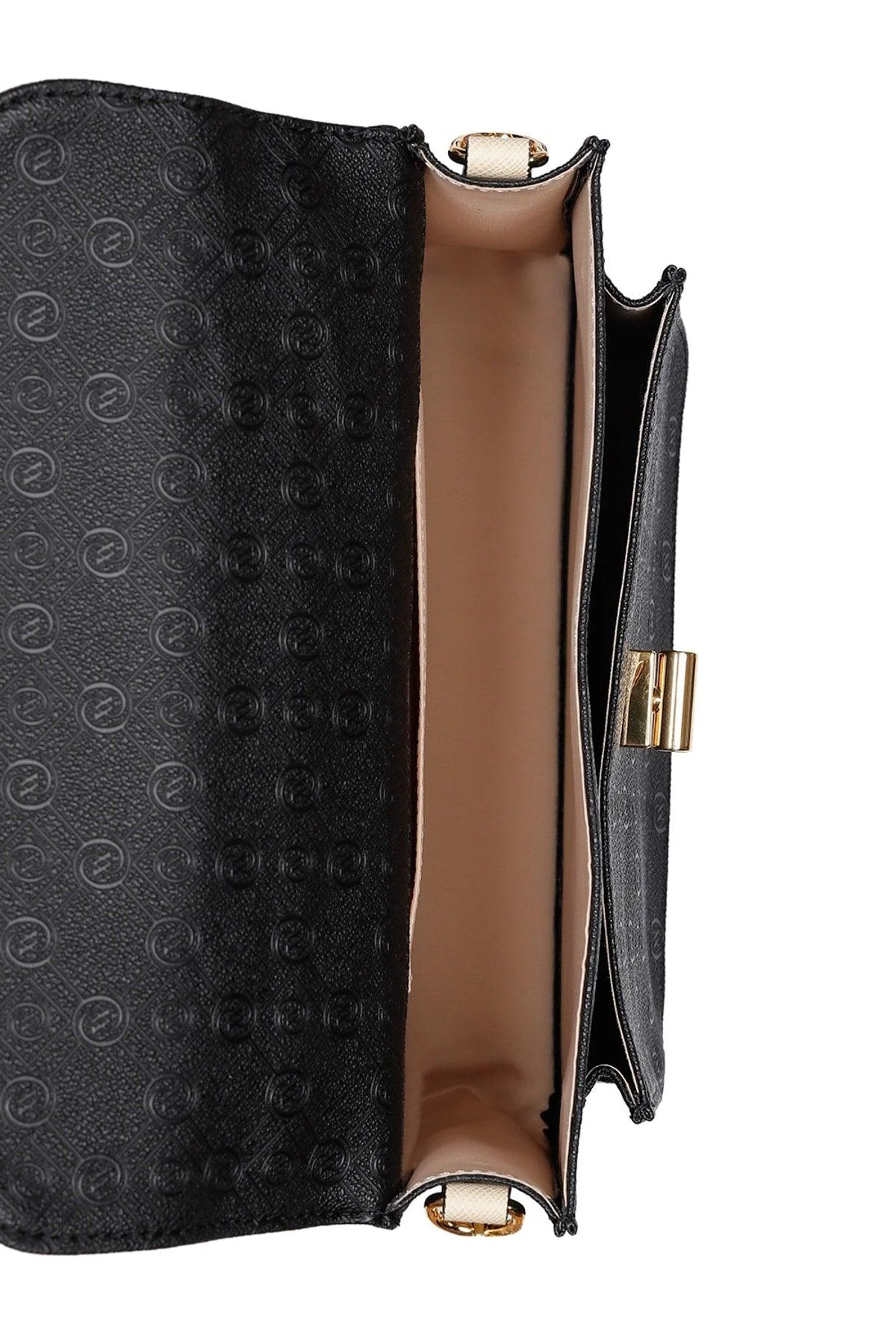 Womens messenger bag with multiple compartments in beige or black