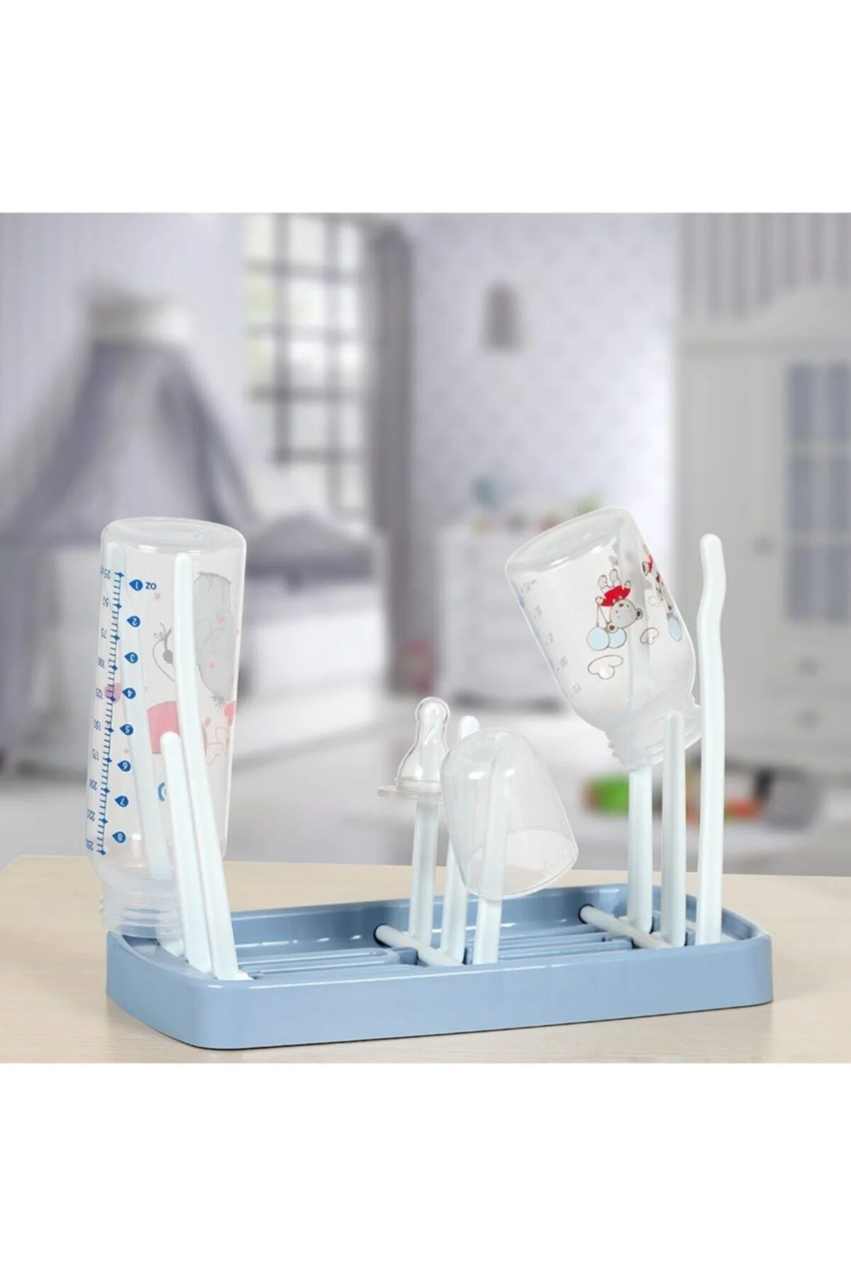 Compact foldable bottle dryer for baby bottles and accessories
