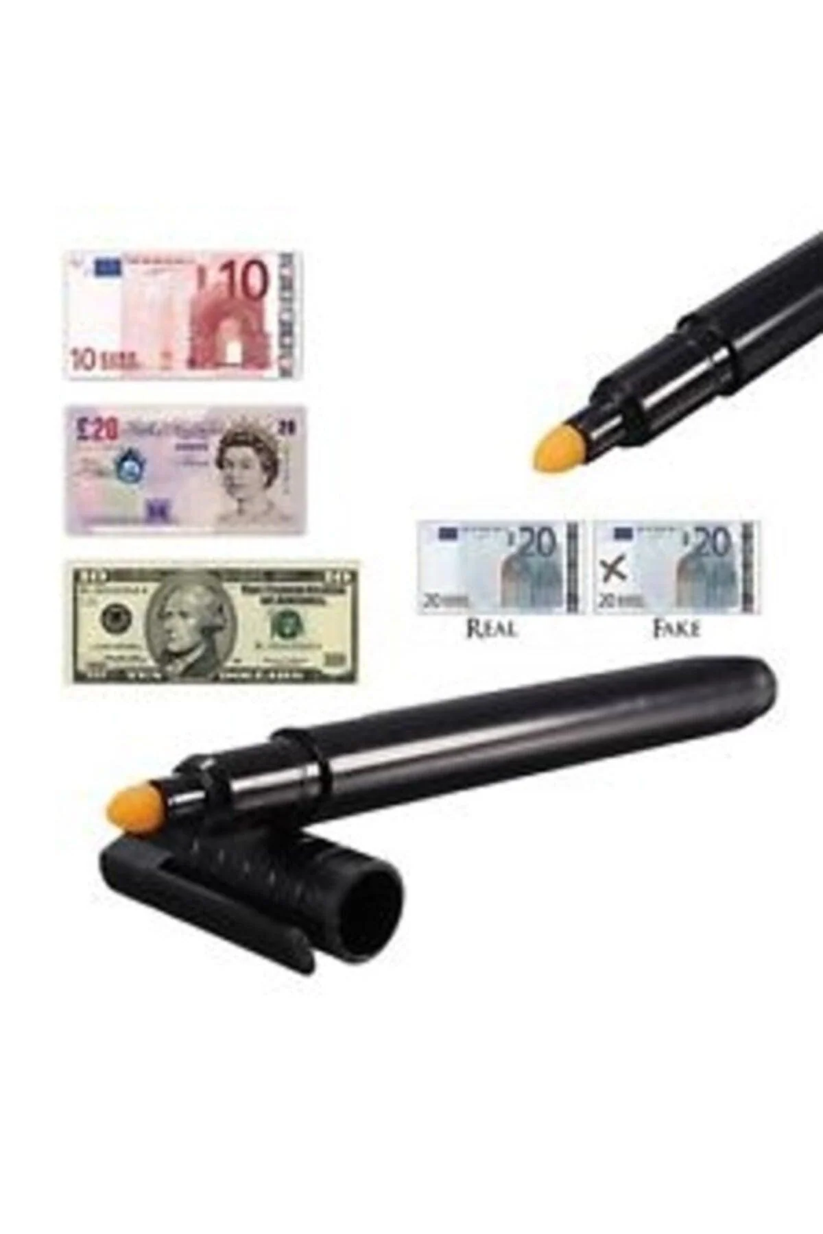 Money authenticity checking pen for detecting counterfeit currency