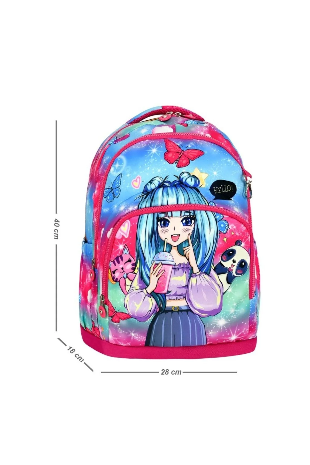 Girls' Printed School Backpack and Lunch Box Set