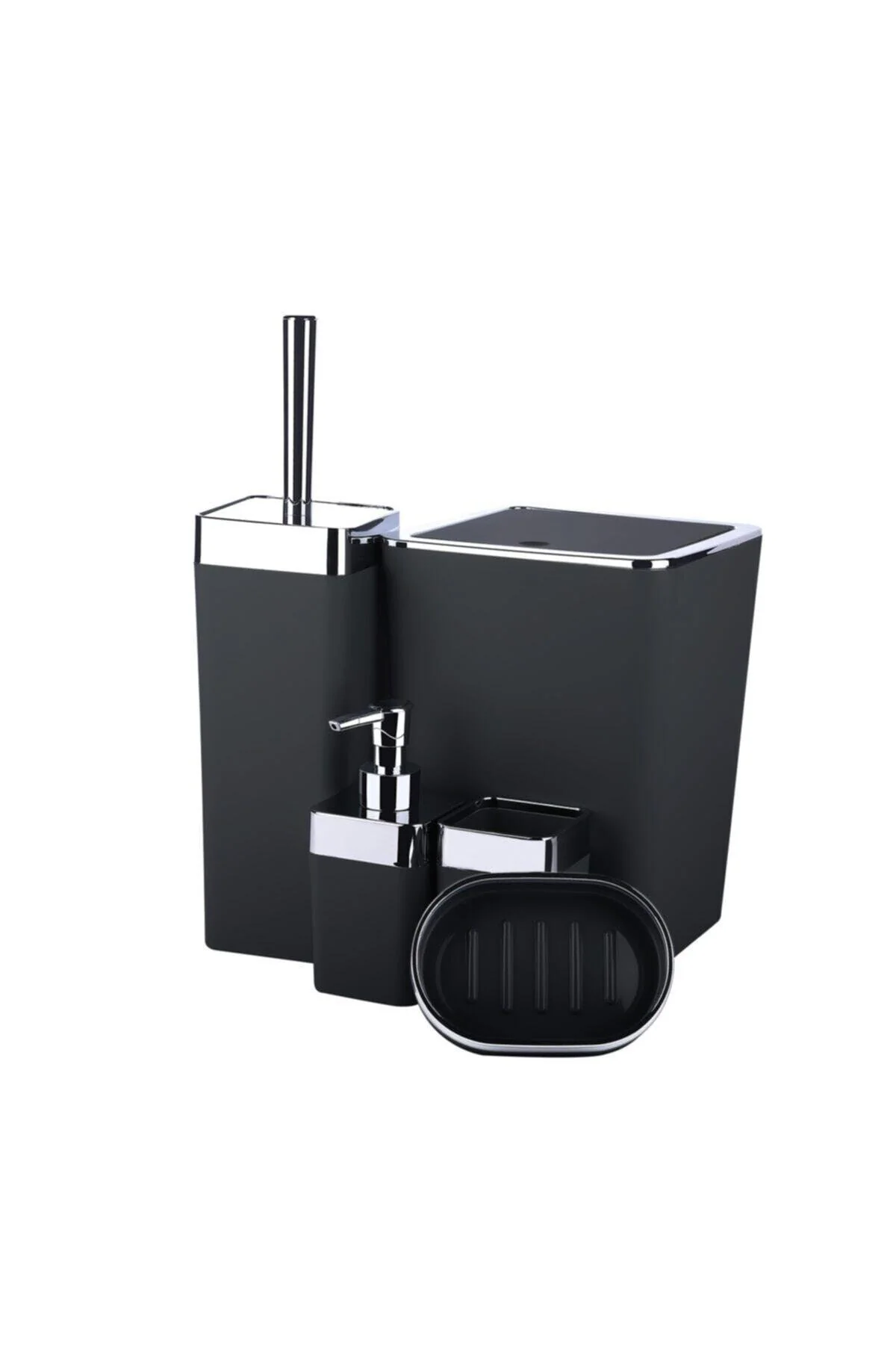 5-piece luxury bathroom accessory set in matte black