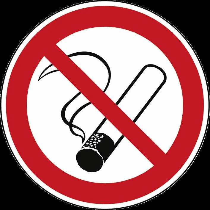 No smoking prohibition safety signs compliant with ASR A1.3