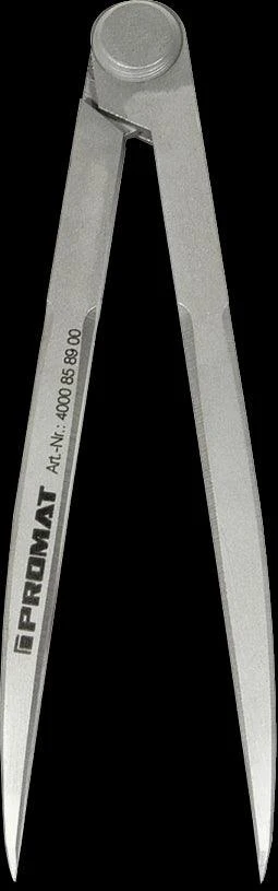 Precision divider compass for technical drawing and measurements