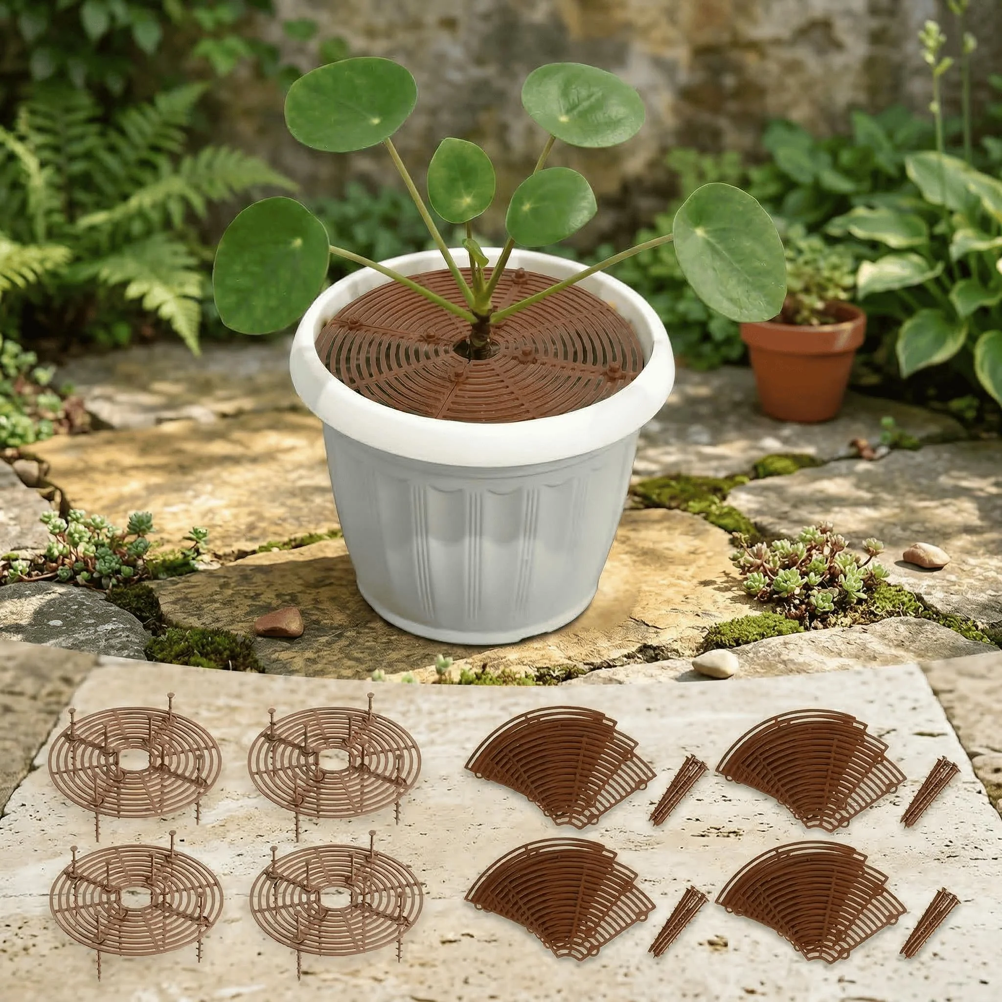 Protect Your Plants with Round Flower Pot Covers, 4-Pack