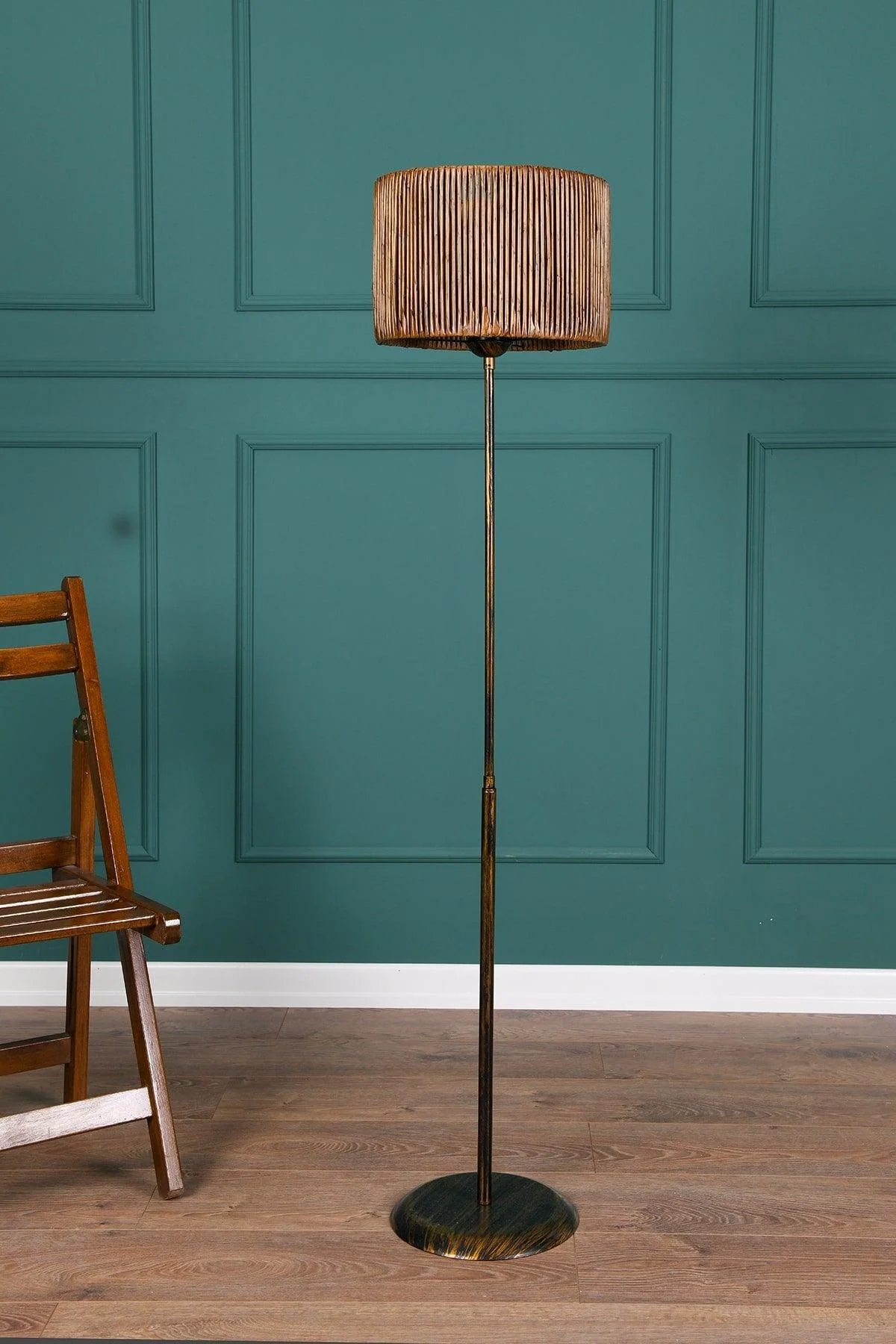 Modern fabric-shade floor lamp with CE certification, 138 cm height