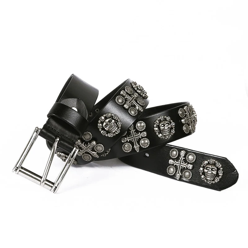 Punk Skull Leather Belt