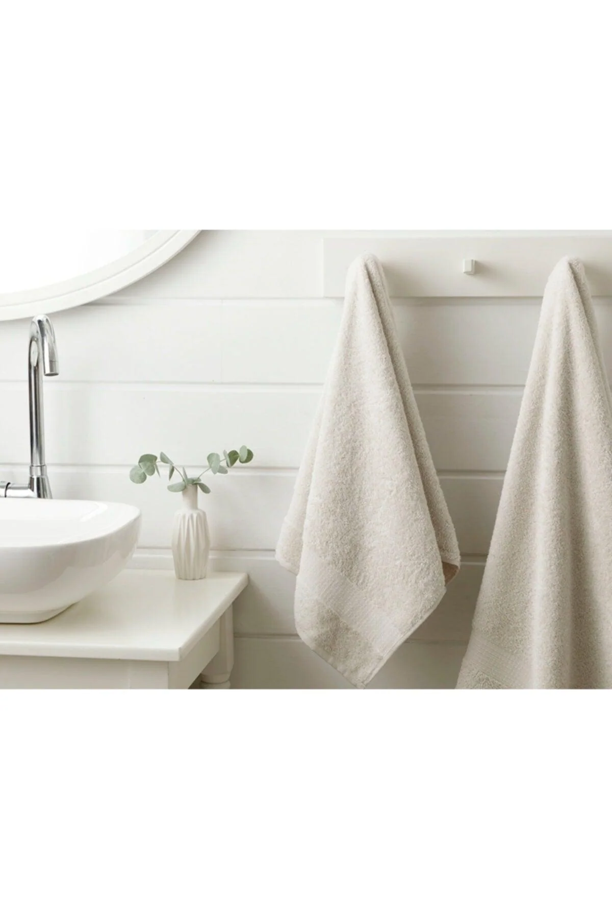 Beige cotton face towel 50x90 cm