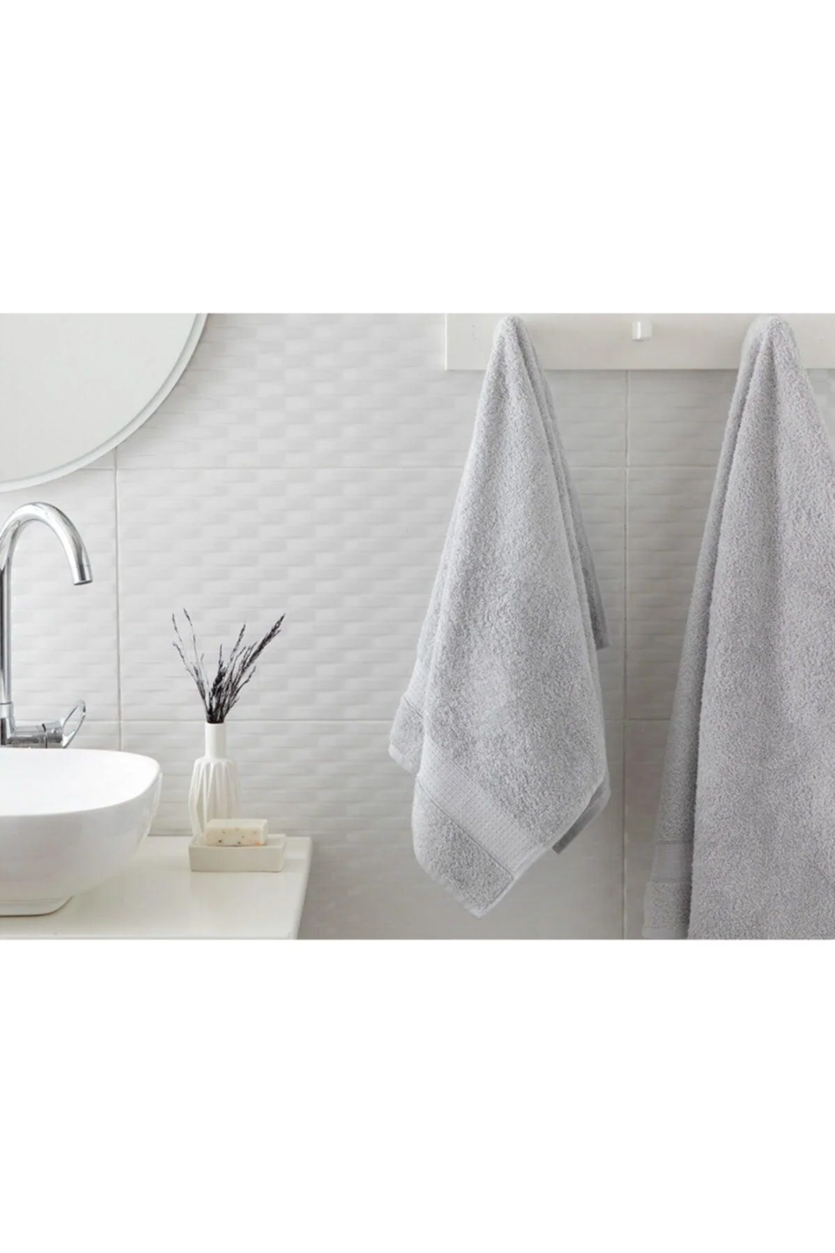 100% cotton face towel 50 x 90 cm gray — pack of 1