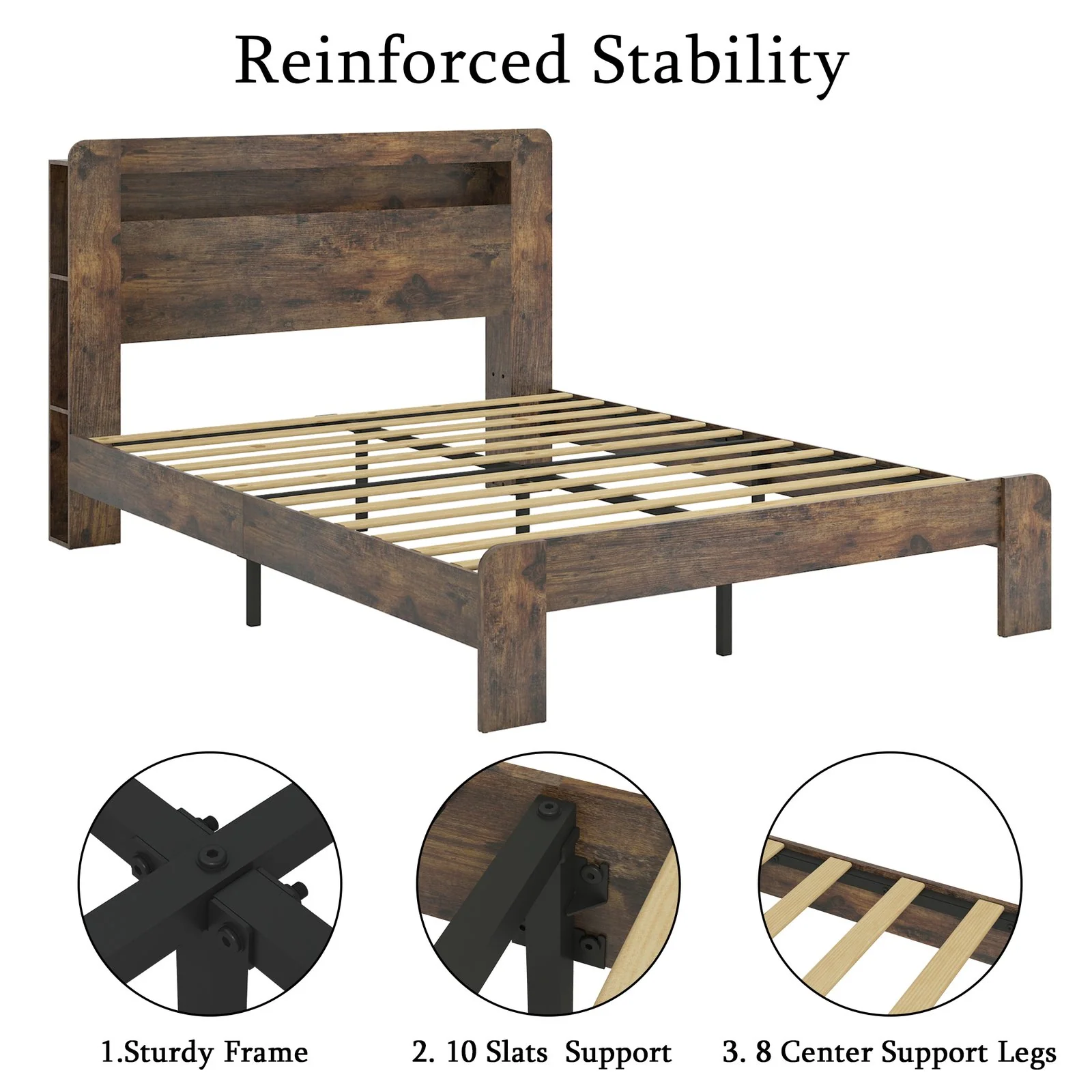 Queen Bed Frame w/ LED & Storage