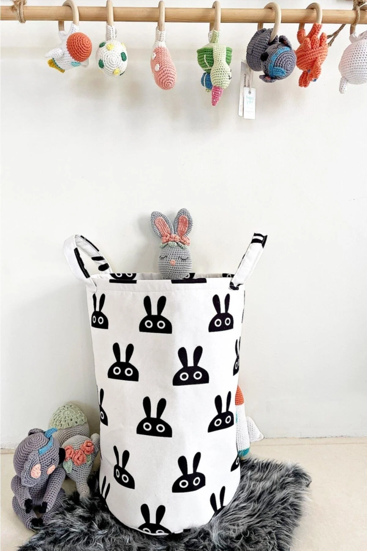 Hard-Bodied Laminated Fabric Storage Basket