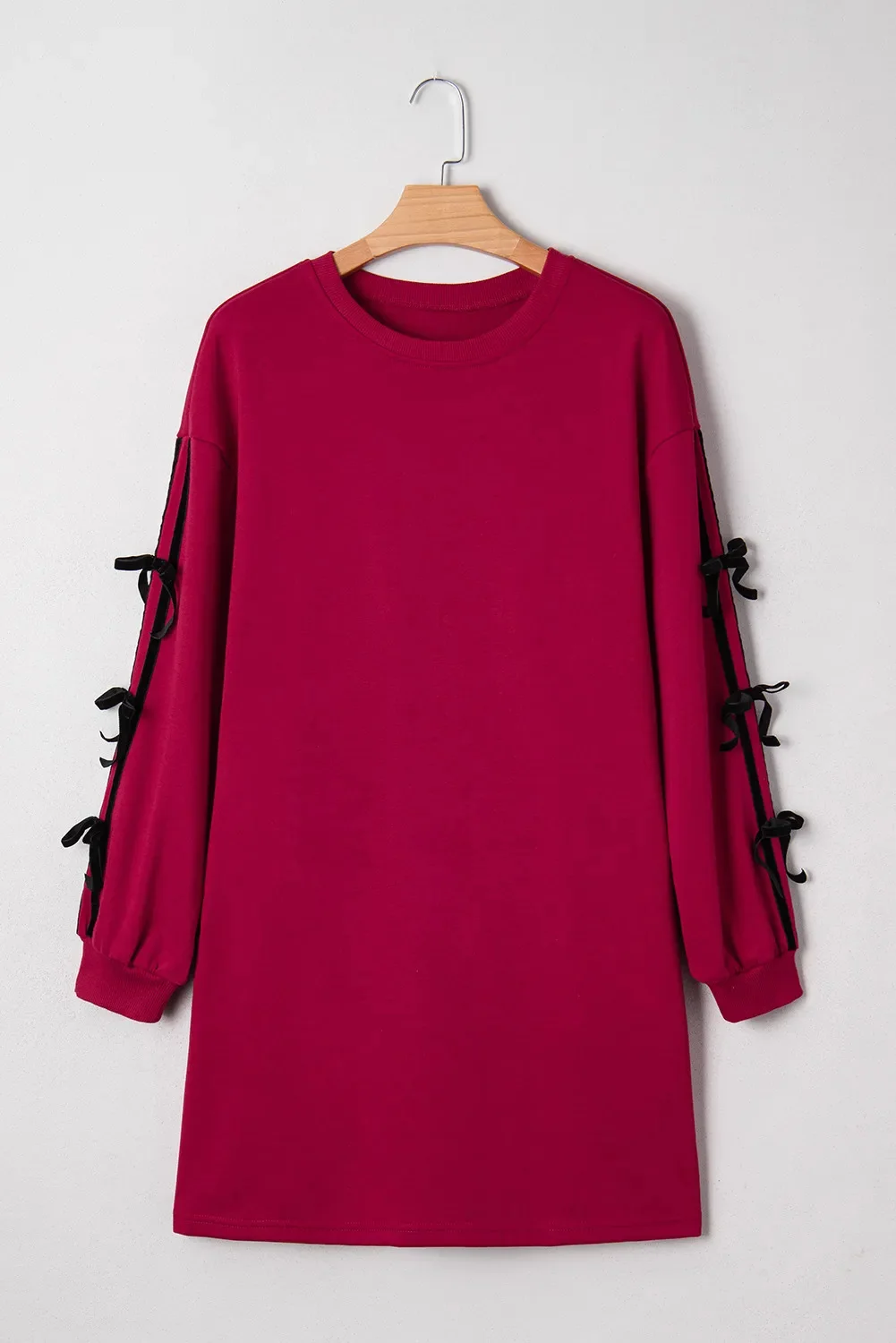 Racing Red Striped Drop Shoulder Sweater