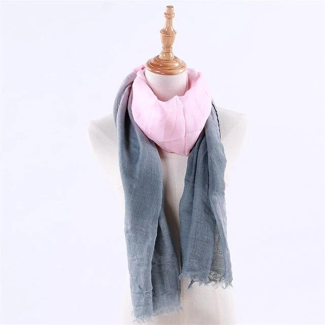 Rainbow Oversized Shawl - Gradient Cotton & Linen Blend